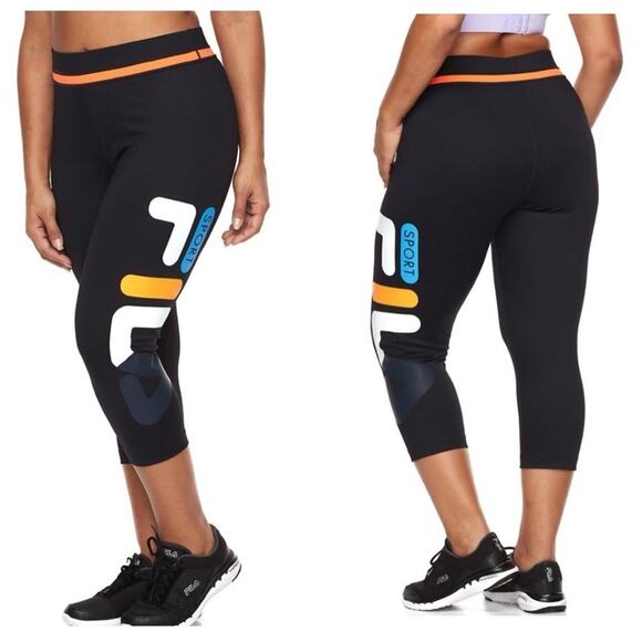 FILA Sport Rainbow Blast blue capri crop leggings - Picture 4 of 6